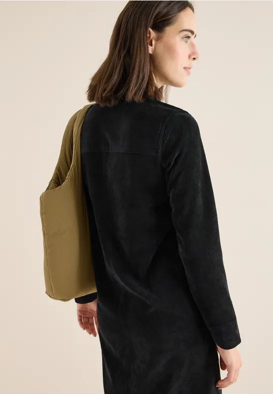 Cordkleid mit Zipper Black