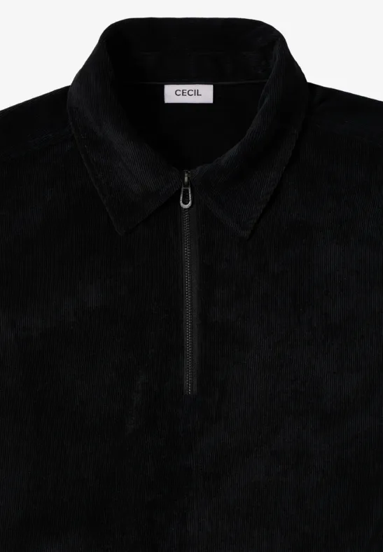 Cordkleid mit Zipper Black