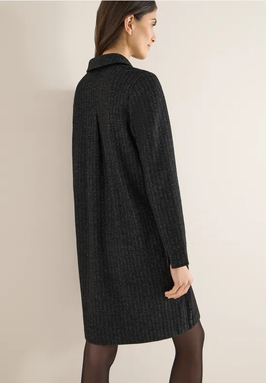 Two-Tone Strukturkleid Black