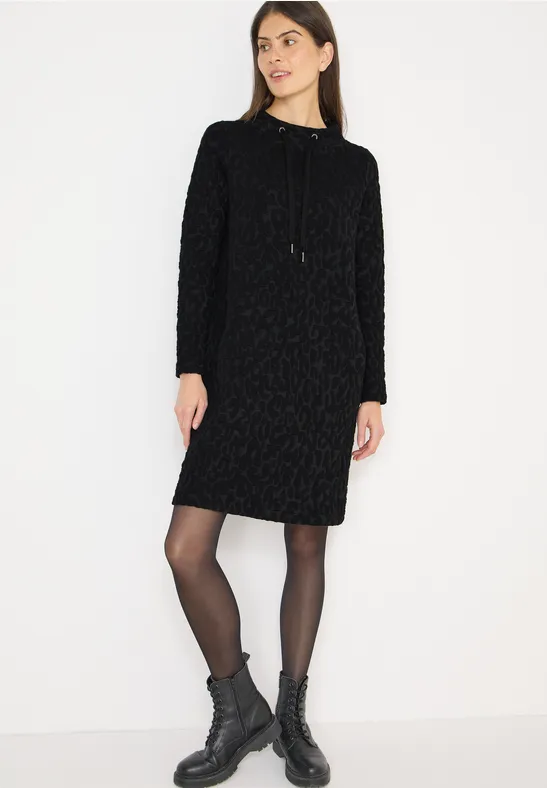 Leo Jacquard Kleid Black