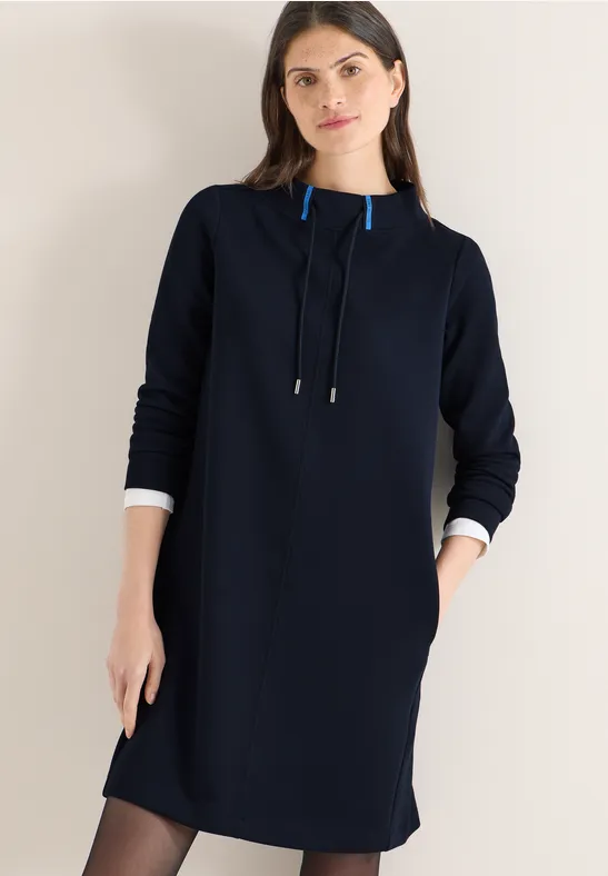 Kleid in Unifarbe universal blue