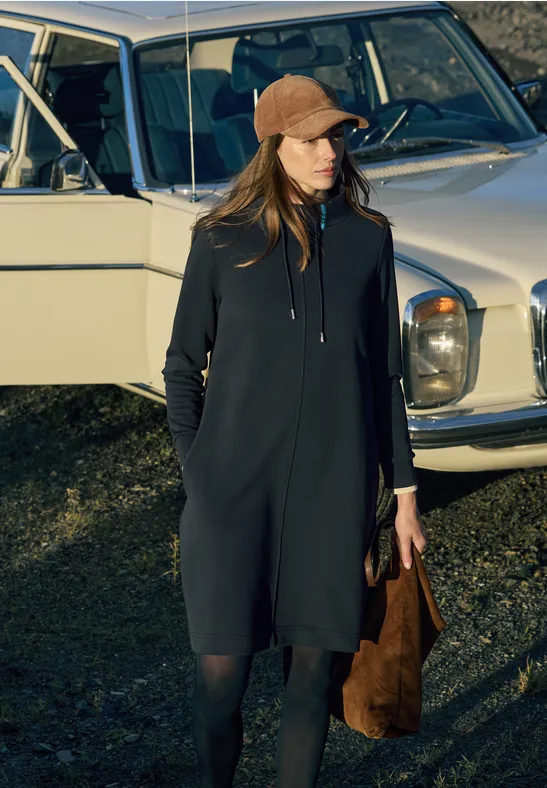 Kleid in Unifarbe universal blue