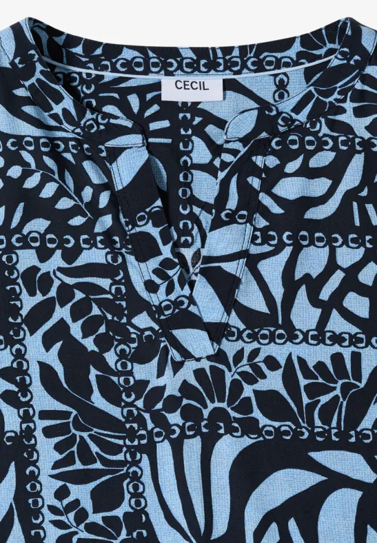 Midi-Kleid mit Patchwork-Print universal blue