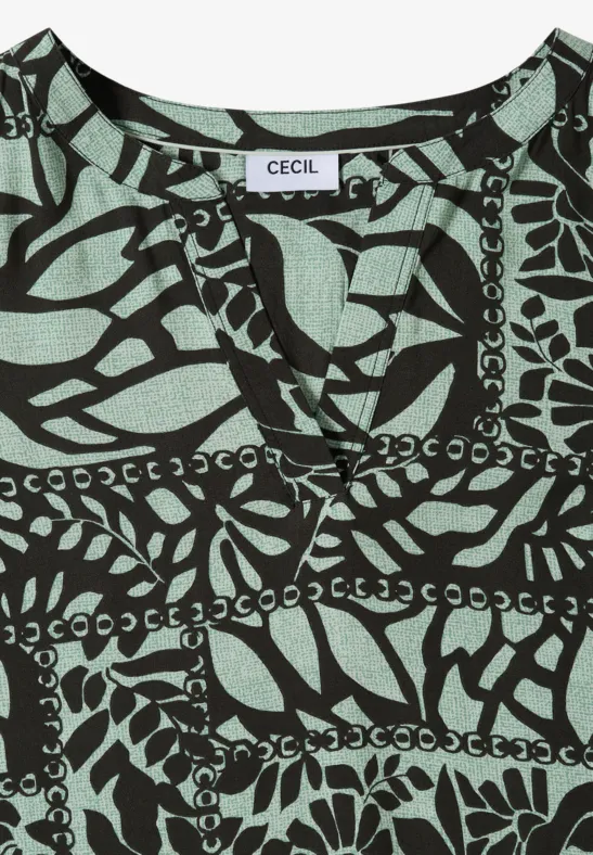 Midi-Kleid mit Patchwork-Print raw khaki