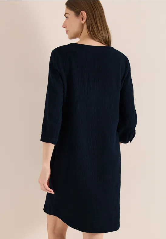 Knielanges Kleid in Musselin-Qualität universal blue