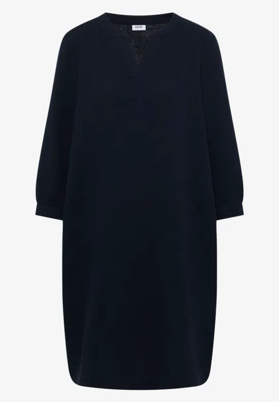 Knielanges Kleid in Musselin-Qualität universal blue
