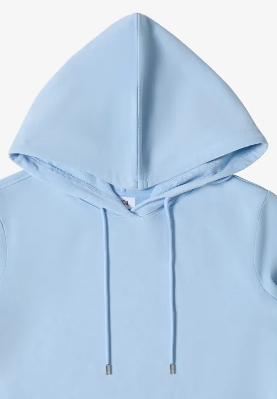 Knielanges Kleid mit Kapuze fresh water blue