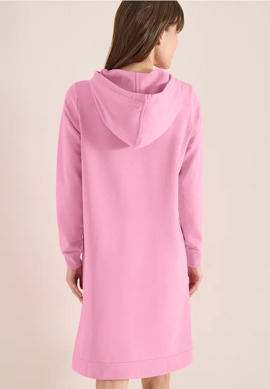 Knielanges Kleid mit Kapuze flamingo rose