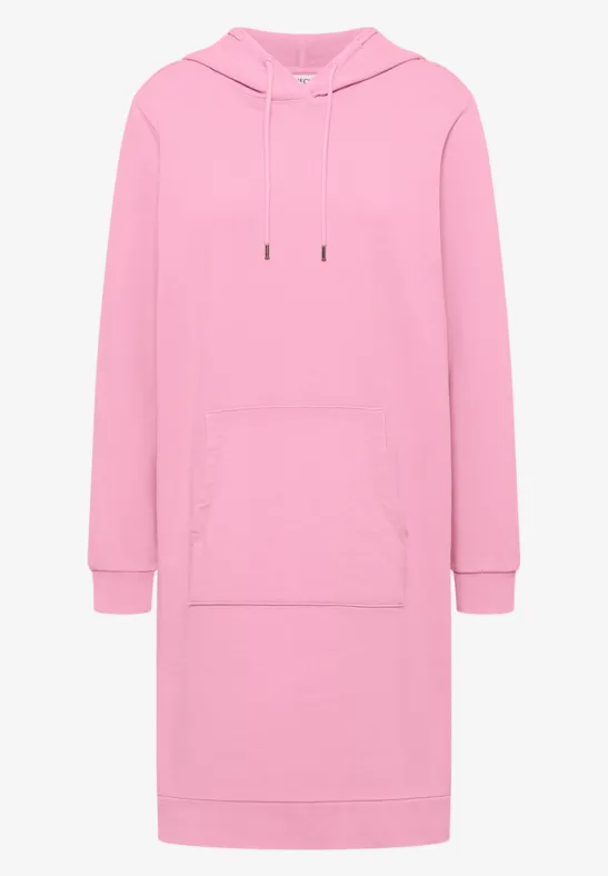 Knielanges Kleid mit Kapuze flamingo rose