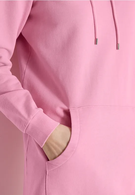 Knielanges Kleid mit Kapuze flamingo rose