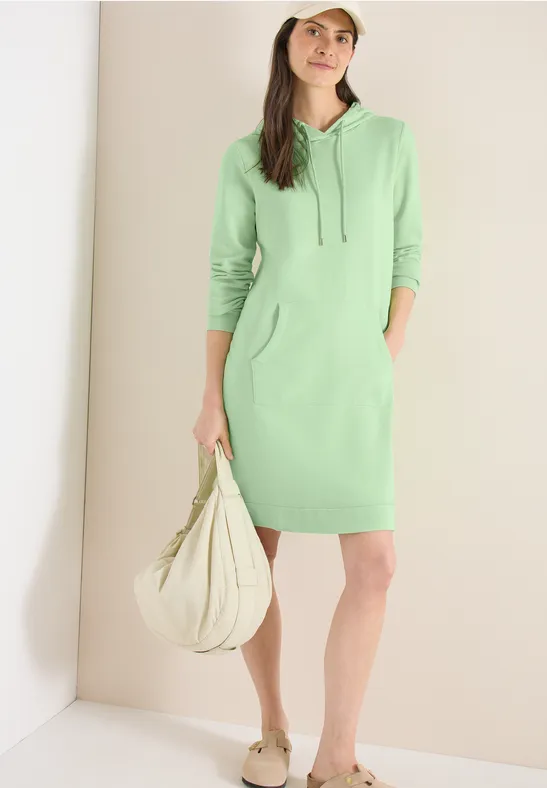 Knielanges Kleid mit Kapuze juicy lime