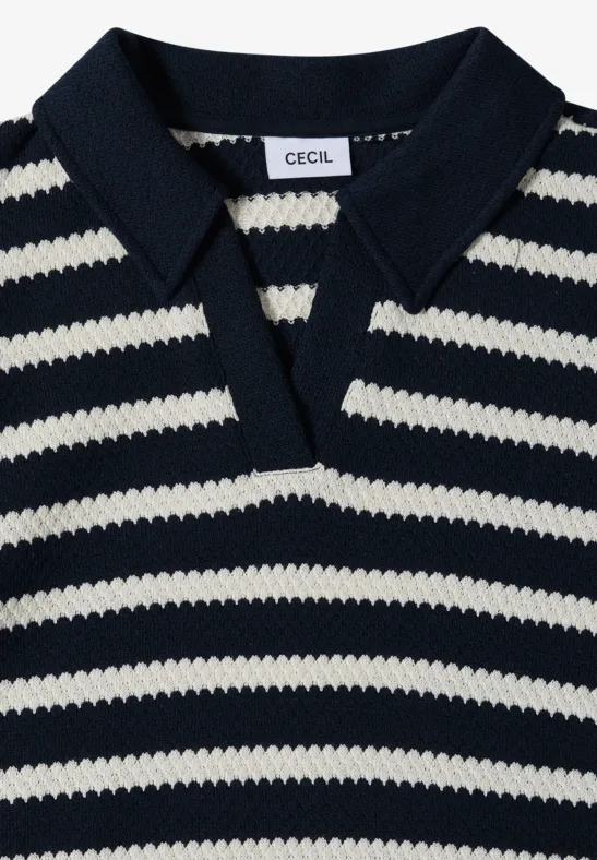 Knielanges Kleid in Ajourstrick universal blue