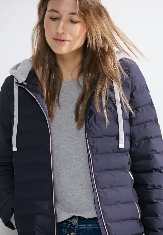 Steppjacke mit Kapuze deep blue