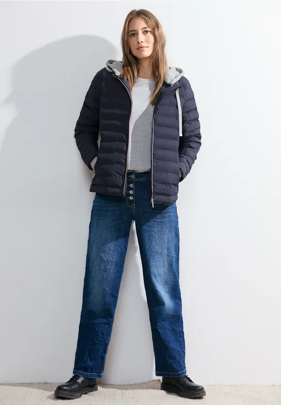 Steppjacke mit Kapuze deep blue