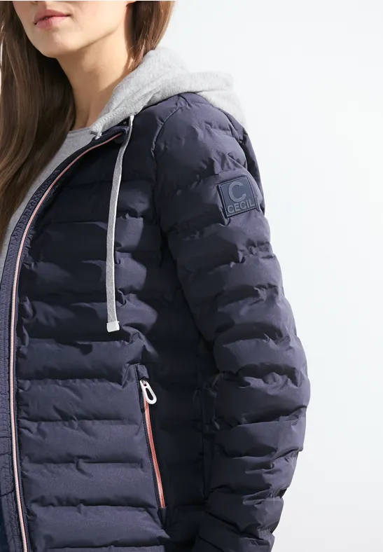 Steppjacke mit Kapuze deep blue