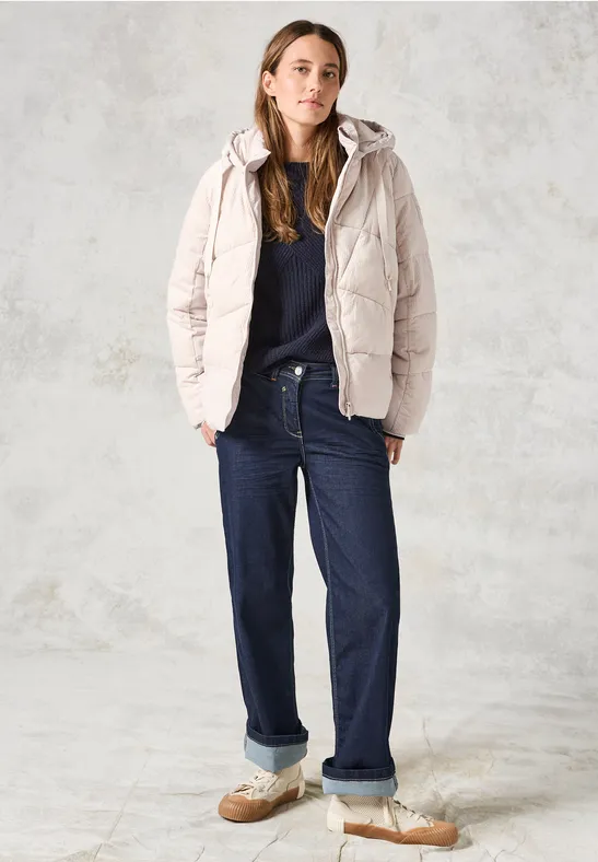 Cord-Mix Puffer Jacke teddy vanilla white