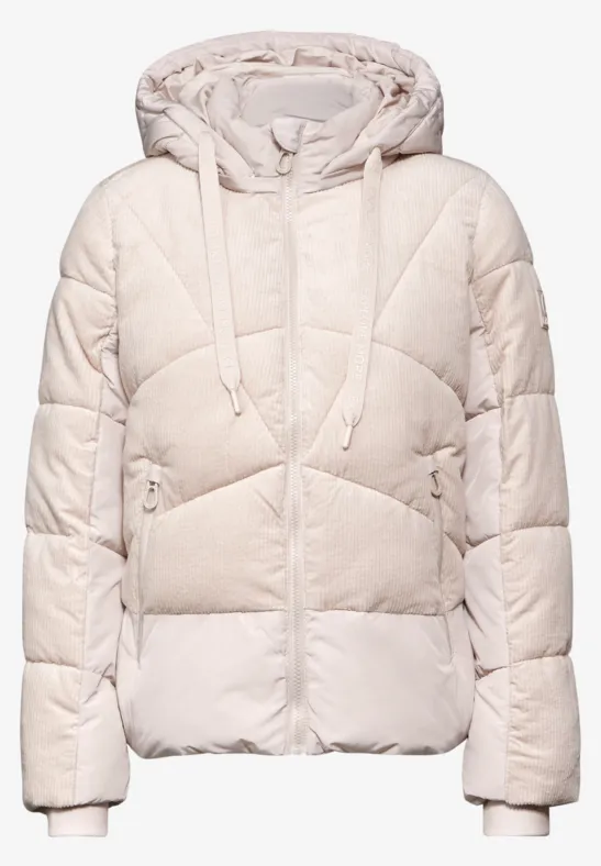 Cord-Mix Puffer Jacke teddy vanilla white