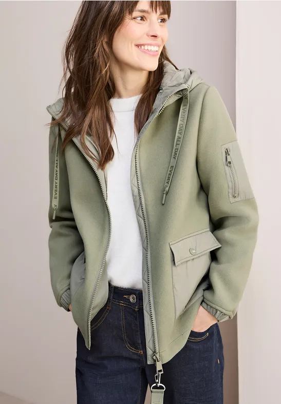 Veste à structure mixte smooth khaki