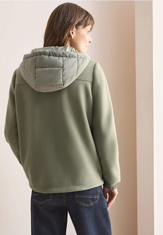 Veste à structure mixte smooth khaki