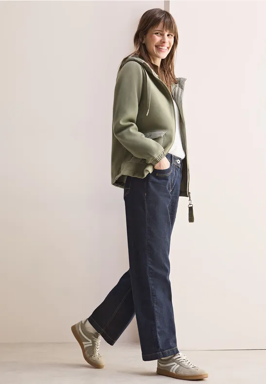 Veste à structure mixte smooth khaki