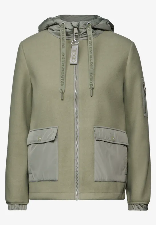 Veste à structure mixte smooth khaki
