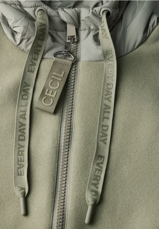 Veste à structure mixte smooth khaki
