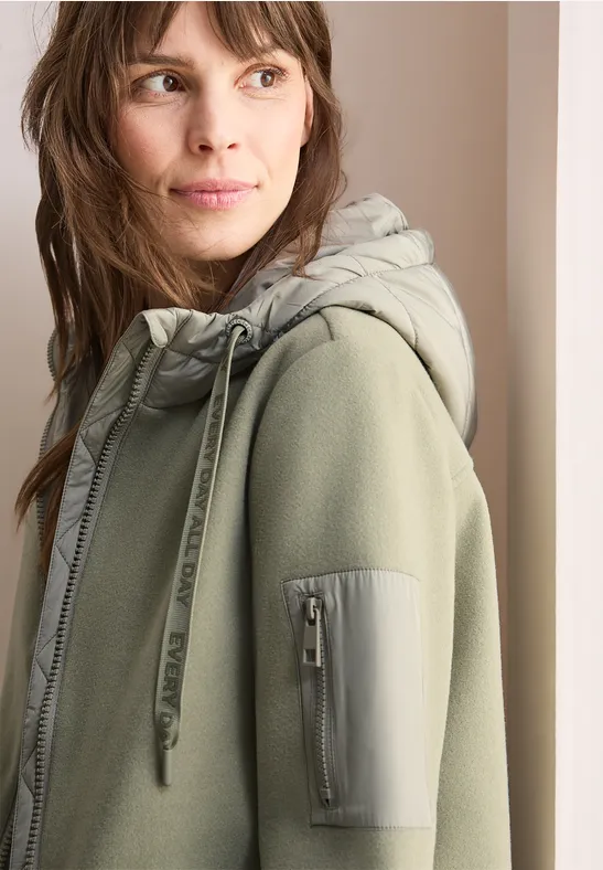 Veste à structure mixte smooth khaki
