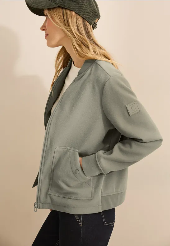 Blouson in Woll-Optik smooth khaki