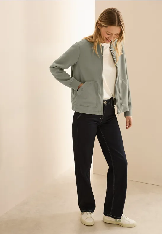 Blouson in Woll-Optik smooth khaki