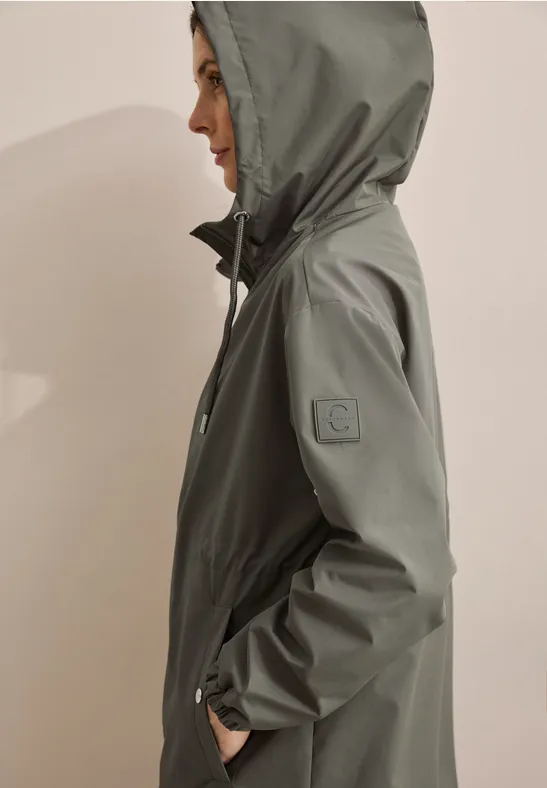 Jas met capuchon earthy khaki