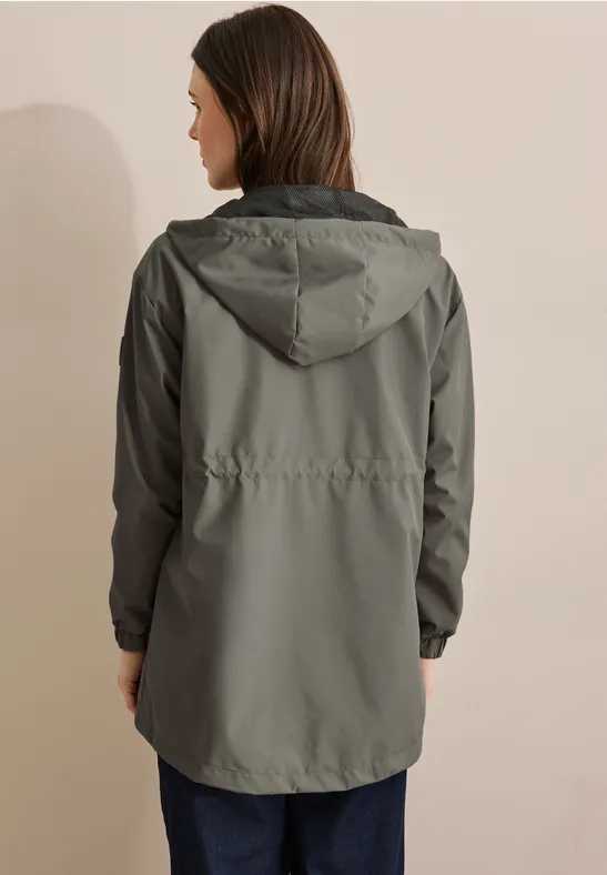 Jas met capuchon earthy khaki