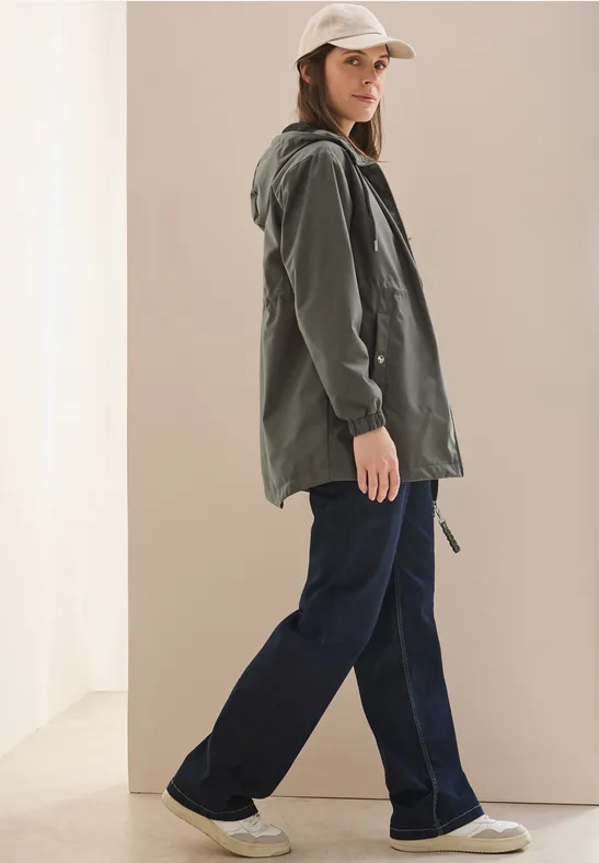 Jas met capuchon earthy khaki