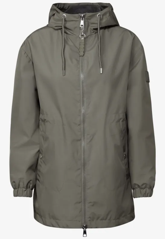 Jas met capuchon earthy khaki