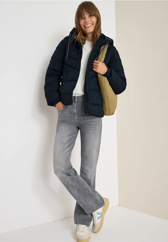 Gewatteerd jack met capuchon dark navy blue