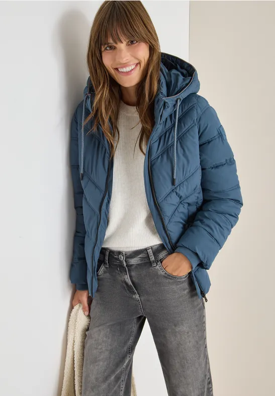 Veste matelassée avec capuche moonstone blue