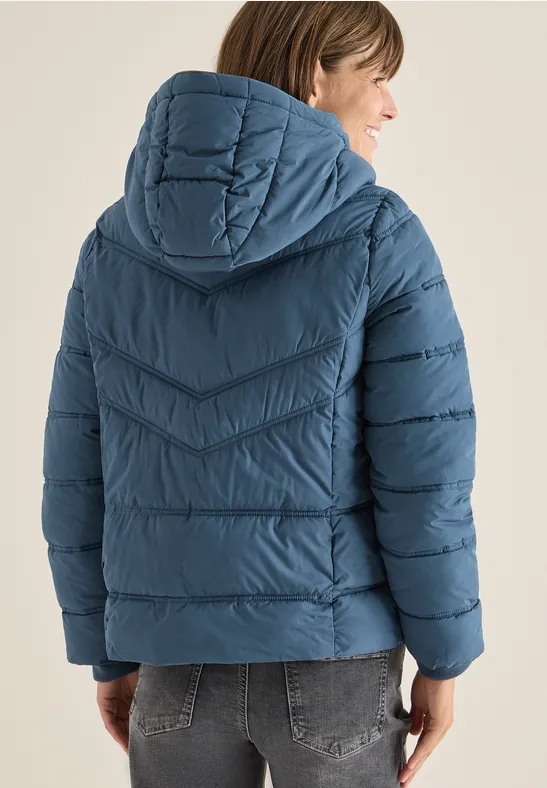 Veste matelassée avec capuche moonstone blue