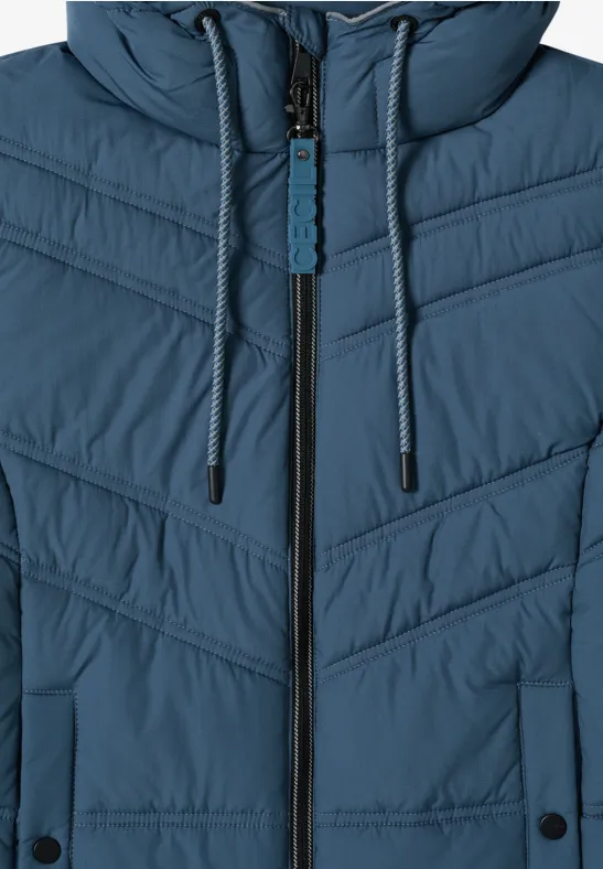 Veste matelassée avec capuche moonstone blue