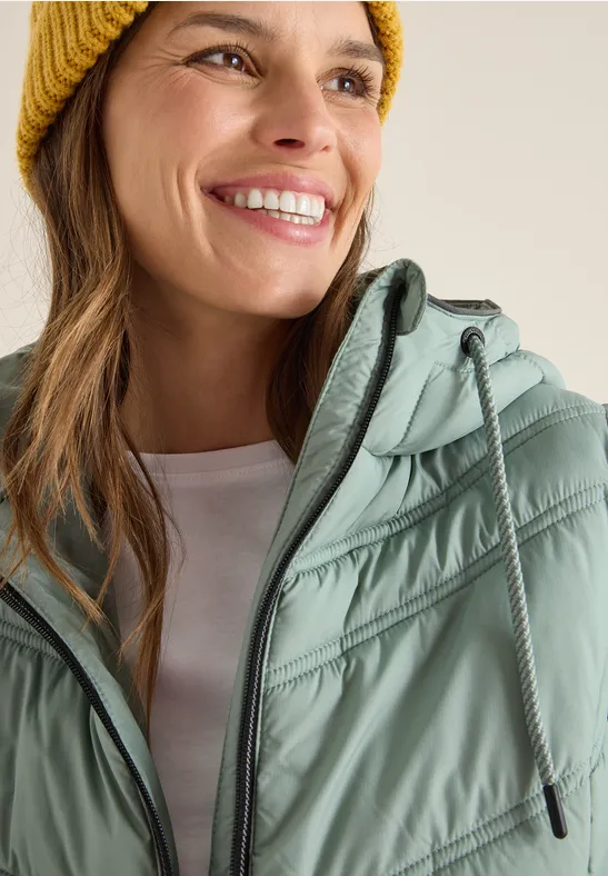 Veste matelassée avec capuche smoke salvia