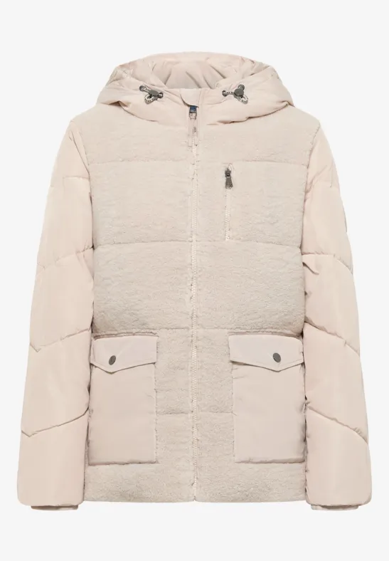 Teddy Jacke mit Strukturmix teddy vanilla white