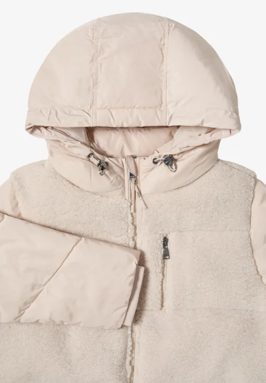 Teddy Jacke mit Strukturmix teddy vanilla white