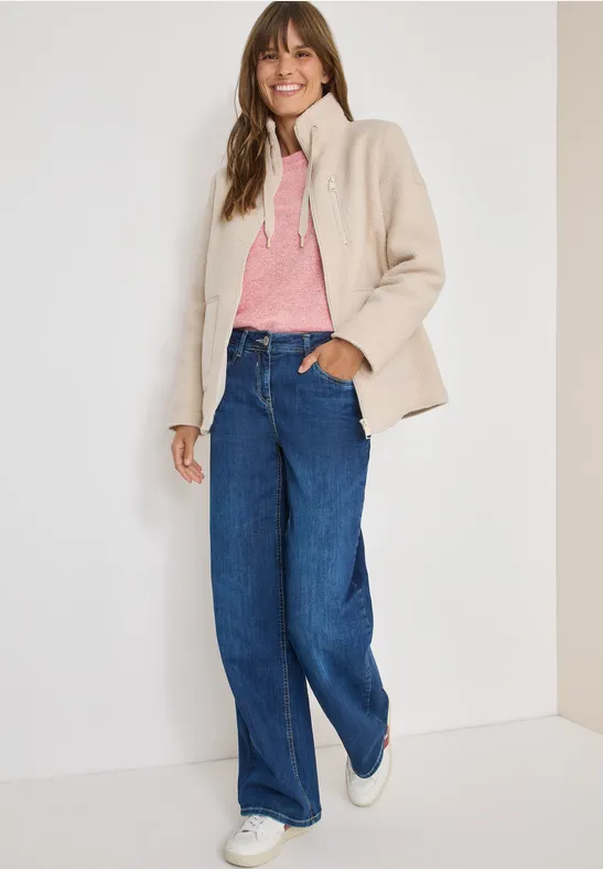 Kuschelige Jacke mit Details teddy vanilla white