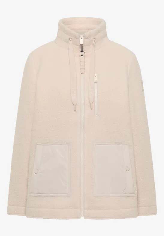 Kuschelige Jacke mit Details teddy vanilla white
