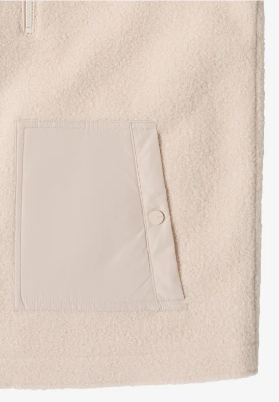 Kuschelige Jacke mit Details teddy vanilla white