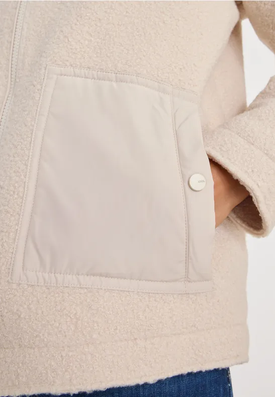 Kuschelige Jacke mit Details teddy vanilla white