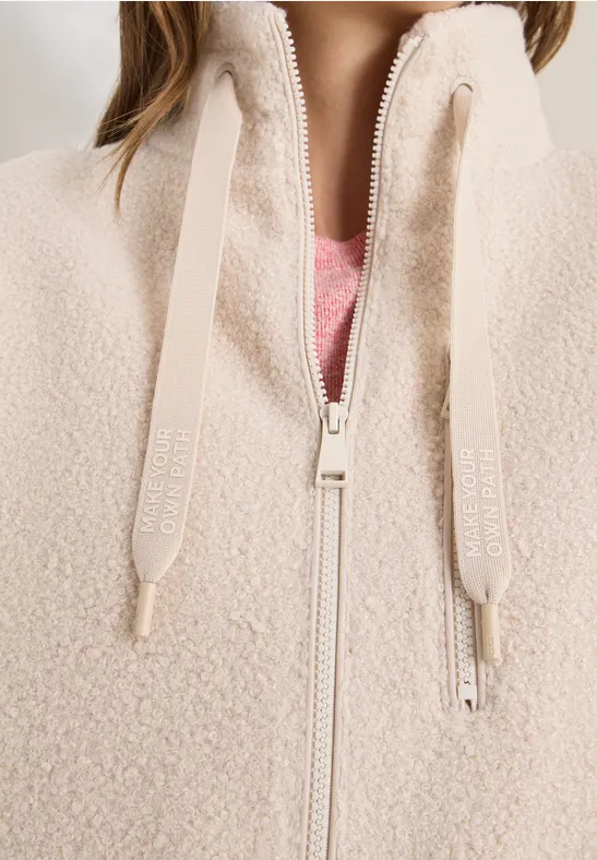 Kuschelige Jacke mit Details teddy vanilla white