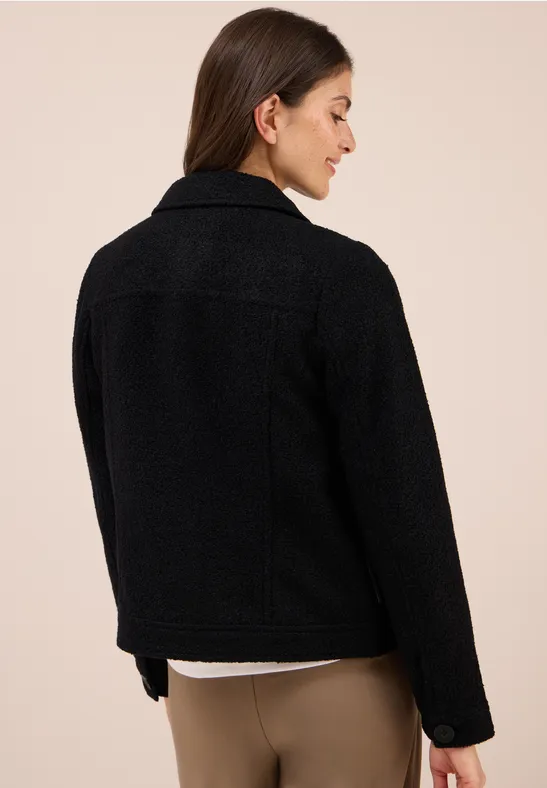 Veste en aspect laine Black