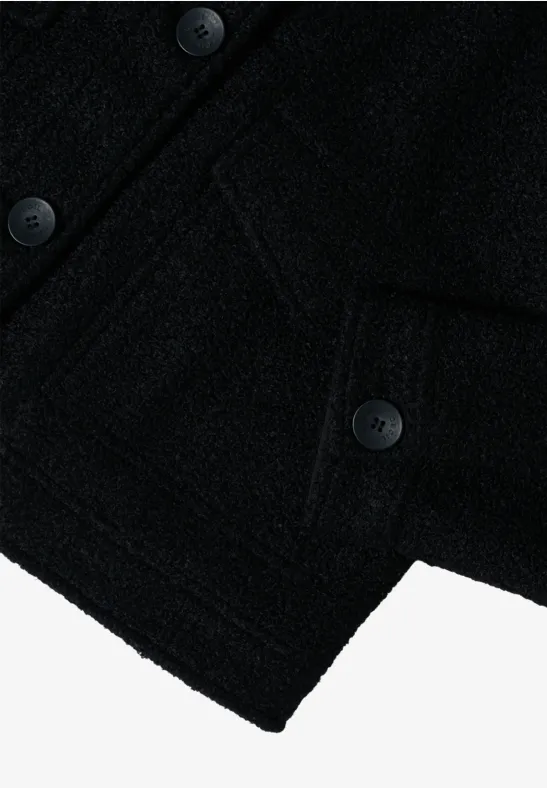Veste en aspect laine Black