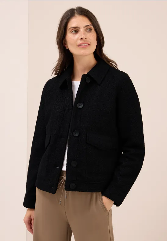 Veste en aspect laine Black
