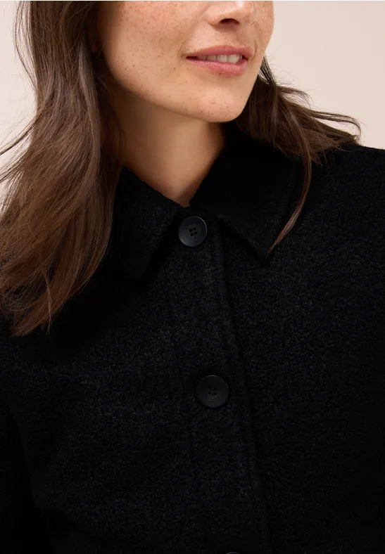 Veste en aspect laine Black