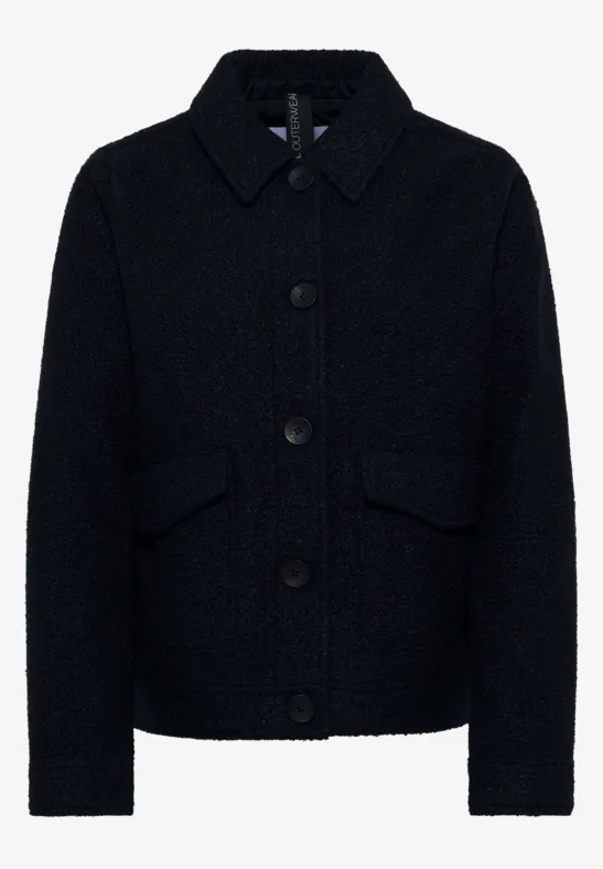 Jacke in Wolloptik dark navy blue